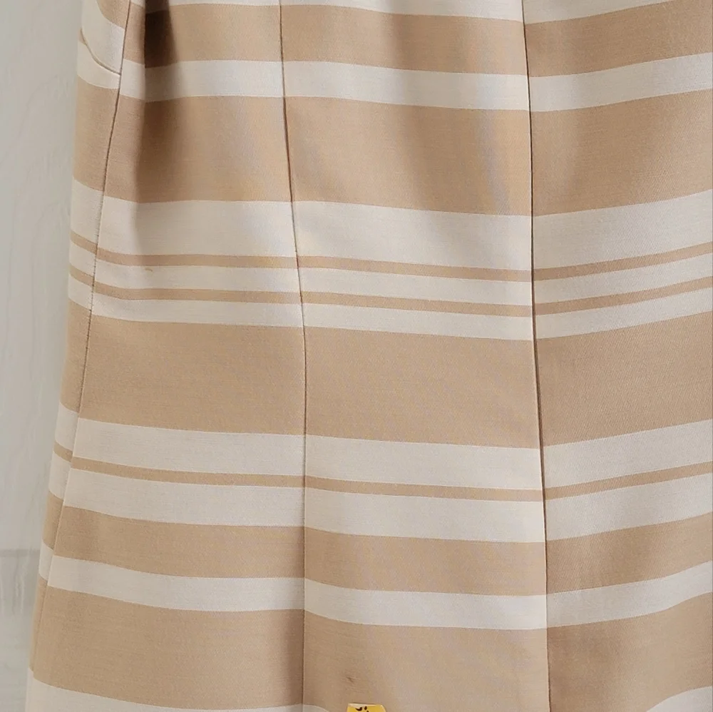 Banana Republic Tan and Cream Striped Boatneck Shift Dress, Size 2 - Picture 5 of 16
